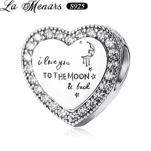 925 Silver Great Love Heart Charm Beads for Bracelet Necklace