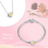 925 Sterling Silver Bow-knot Hearts Bead Charms for Bracelets - Gift for Women