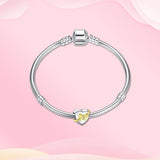 925 Sterling Silver Bow-knot Hearts Bead Charms for Bracelets - Gift for Women