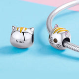925 Sterling Silver Cat Animal Beads for DIY Bracelet