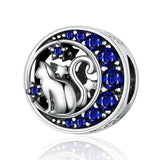 925 Sterling Silver Cat Animal Beads for DIY Bracelet