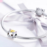 925 Sterling Silver Cat Animal Beads for DIY Bracelet
