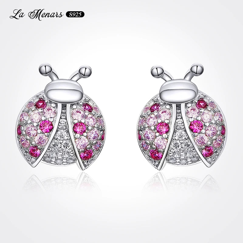 925 Silver Stud Earrings Wings Design Original European Style