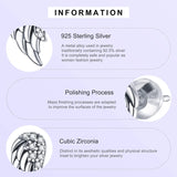 925 Silver Stud Earrings Wings Design Original European Style