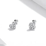 925 Silver Stud Earrings Wings Design Original European Style