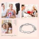 925 Sterling Silver Clasp Chain Bracelet for Bead Charms