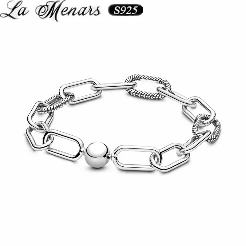 925 Sterling Silver Clasp Chain Bracelet for Bead Charms