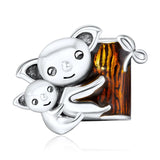 Animal Series Charms Koala and Baby Bead DIY Bracelet Woman Fine Jewelry