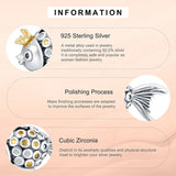 925 Sterling Silver Fish Charm Beads Crown Women Gift DIY Bracelet Making