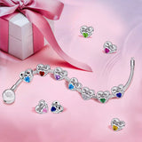 Angel Wings Heart Bead Birthstone Fits Charm Bracelet