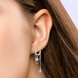 925 Silver CZ Drop Dangle Earrings Chain Design