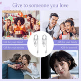 925 Silver CZ Drop Dangle Earrings Chain Design