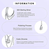 925 Silver CZ Drop Dangle Earrings Chain Design