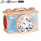 Camera Enamel Charm Bracelet Beads Fit Charms Bracelets DIY Beads Fine Jewelry