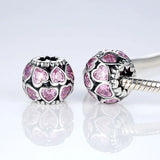 925 Silver Beads Purple CZ Heart Bracelet Making