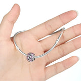 925 Silver Beads Purple CZ Heart Bracelet Making