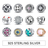 Silver 925 Round Beads Charms for Jewelry Making Women Gift