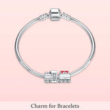 Christmas Train Bead Charm 925 Sterling Silver for Women Fine Jewelry DIY