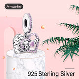 Love Bead Heart Charm Pendant for Women DIY Jewelry