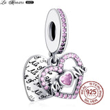 Love Bead Heart Charm Pendant for Women DIY Jewelry