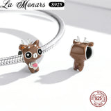 Cartoon Animal Charm 925 Sterling Silver Bracelet Jewelry Making