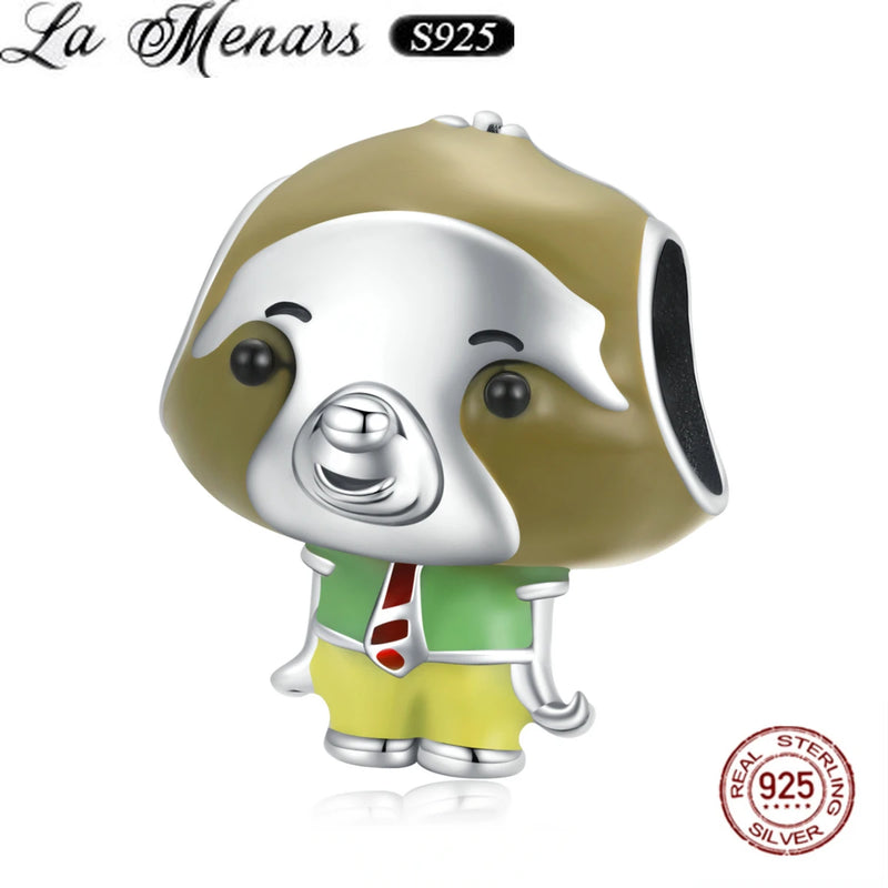 Cartoon Animal Charm 925 Sterling Silver Bracelet Jewelry Making