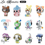 Cartoon Animal Charm 925 Sterling Silver Bracelet Jewelry Making