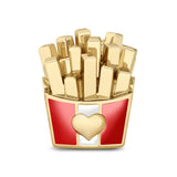 Fries Metal Beads Silver Charm for Bracelet DIY Jewelry
