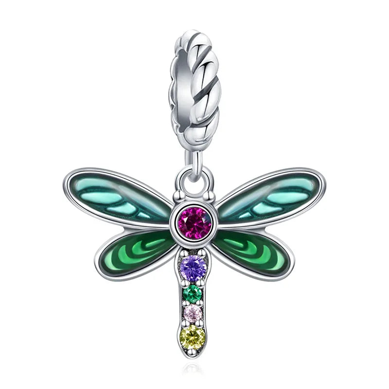 Dragonfly CZ Pendant Charm 925 Silver Jewelry