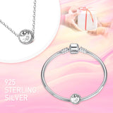 925 Sterling Silver Star Moon Charms Love Gift Women Bracelet DIY