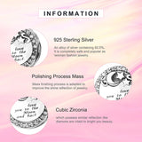 925 Sterling Silver Star Moon Charms Love Gift Women Bracelet DIY
