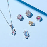 Love Heart Beads Charm Bracelet Silver 925 for Women