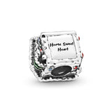 925 Silver Happy Family Christmas House Charms for Women Bracelet DIY
