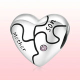 925 Sterling Silver Mother Son Lettering Bead for Bracelet