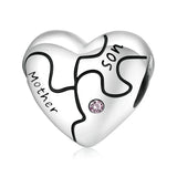 925 Sterling Silver Mother Son Lettering Bead for Bracelet