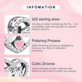 Finger Heart Metal Beads Charm Sterling Silver 925 Fit Silver Bracelet DIY