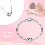 Finger Heart Metal Beads Charm Sterling Silver 925 Fit Silver Bracelet DIY