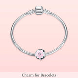 Flower Charms Crystal Beads Bracelet Accessories 925 Silver Jewelry