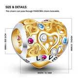 Heart Charm Pink CZ Bead Bracelet Necklace Accessories