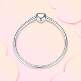 925 Sterling Silver Heart Charm Bracelet 17~21CM