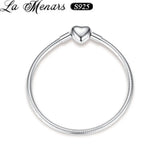 925 Sterling Silver Heart Charm Bracelet 17~21CM