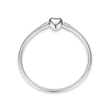925 Sterling Silver Heart Charm Bracelet 17~21CM