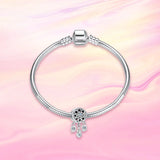 925 Silver Flower CZ Charm Pendant for Women