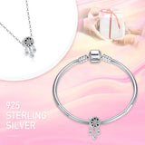 925 Silver Flower CZ Charm Pendant for Women
