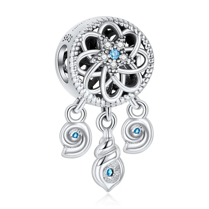 925 Silver Flower CZ Charm Pendant for Women