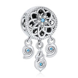 925 Silver Flower CZ Charm Pendant for Women