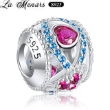 CZ Round Beads Sterling Silver 925 for Bracelet Women Jewelry