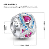 CZ Round Beads Sterling Silver 925 for Bracelet Women Jewelry