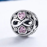 Purple Heart Zircon 925 Sterling Silver Charm for Bracelet Making