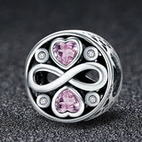 Purple Heart Zircon 925 Sterling Silver Charm for Bracelet Making
